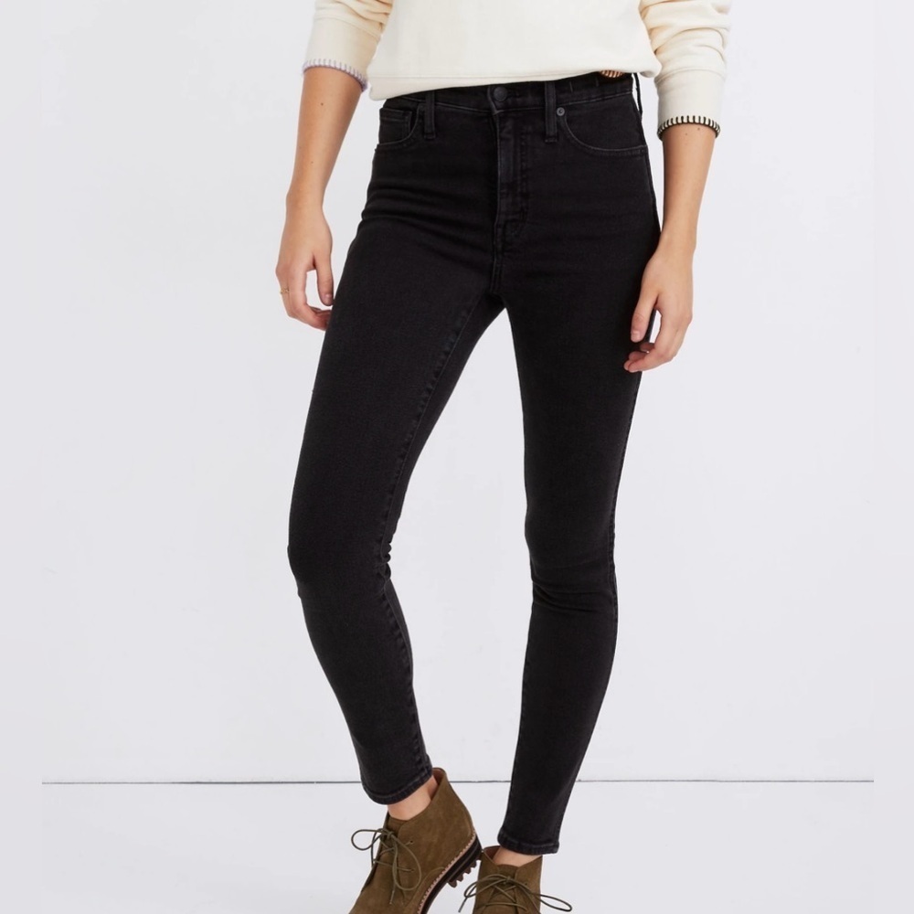 Madewell Denim 10” High Rise Skinny Jean Starkey Wash Black Size 24 Nwt